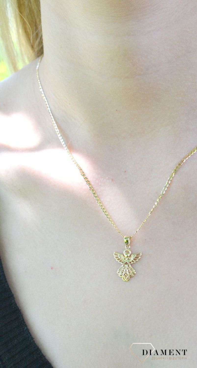 Złota zawieszka aniołek próby 585 ZA 7402 375fg.jpg